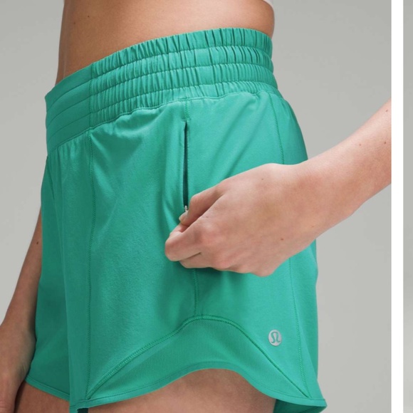 Lululemon Kelly Green Hotty Hot High-Rise Shorts 4" Lined EUC - Picture 1 of 10